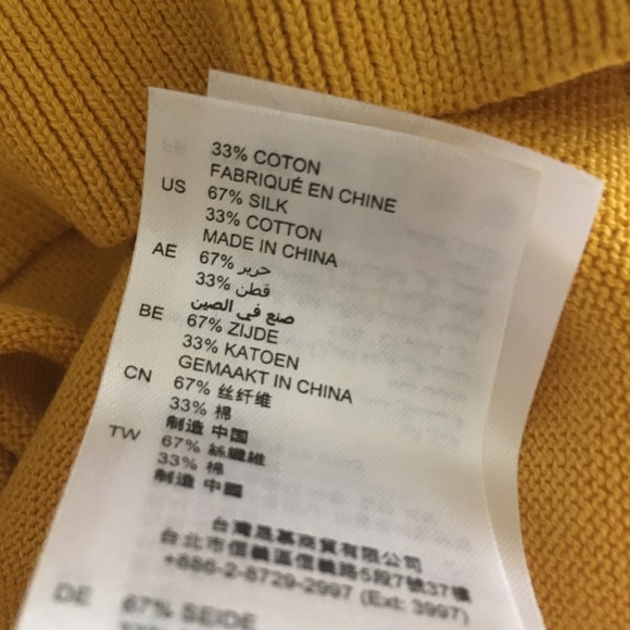 SANDRO Marigold Yellow Cotton + Silk Sweater XS - Picture 5 of 6